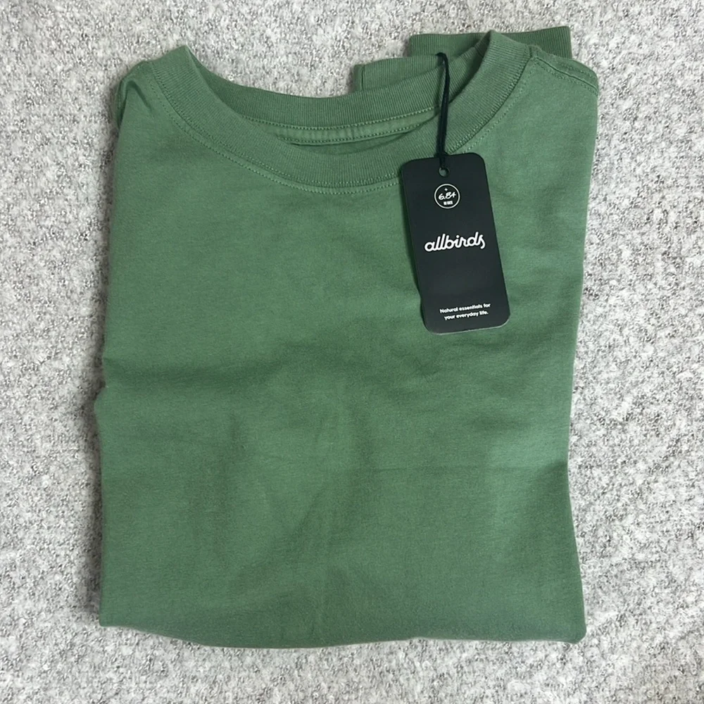 NWT allbirds Cotton Long Sleeve Tee Hazy Cargo - NWT - Picture 5 of 10